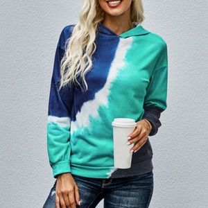 NWOT Color Block Tie Dye Hoodie(25615)